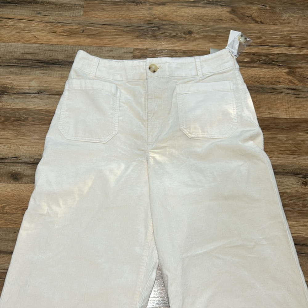 MAEVE BY ANTROPOLOGY WOMEN THE COLETTE RIBBED WIDE LEG PANT CREAM Sz 32 NEW - Picture 3 of 12